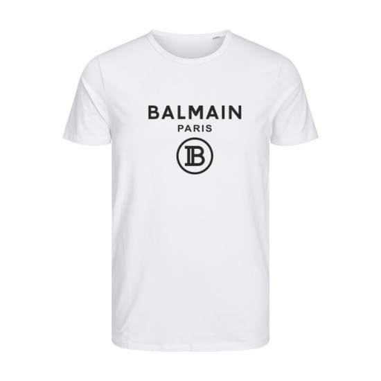 T-SHIRT 100% ΒΑΜΒΑΚΙ ΜΕ LOGO - ΛΕΥΚΟ - BALMAIN T-SHIRT 100% ΒΑΜΒΑΚΙ ΜΕ LOGO - ΛΕΥΚΟ - BALMAIN